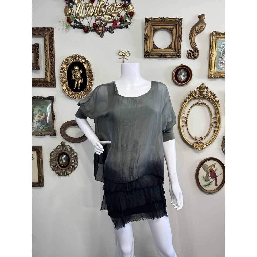 Shyloh Italy Ombre Layered Silk Blend Mini Dress Size Smallβ